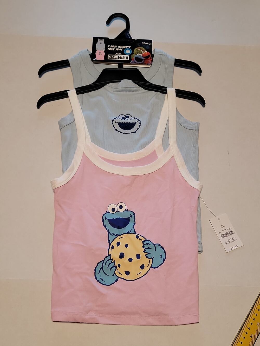 Cookie Monster 2 Pk Women's Tank Top Size XS